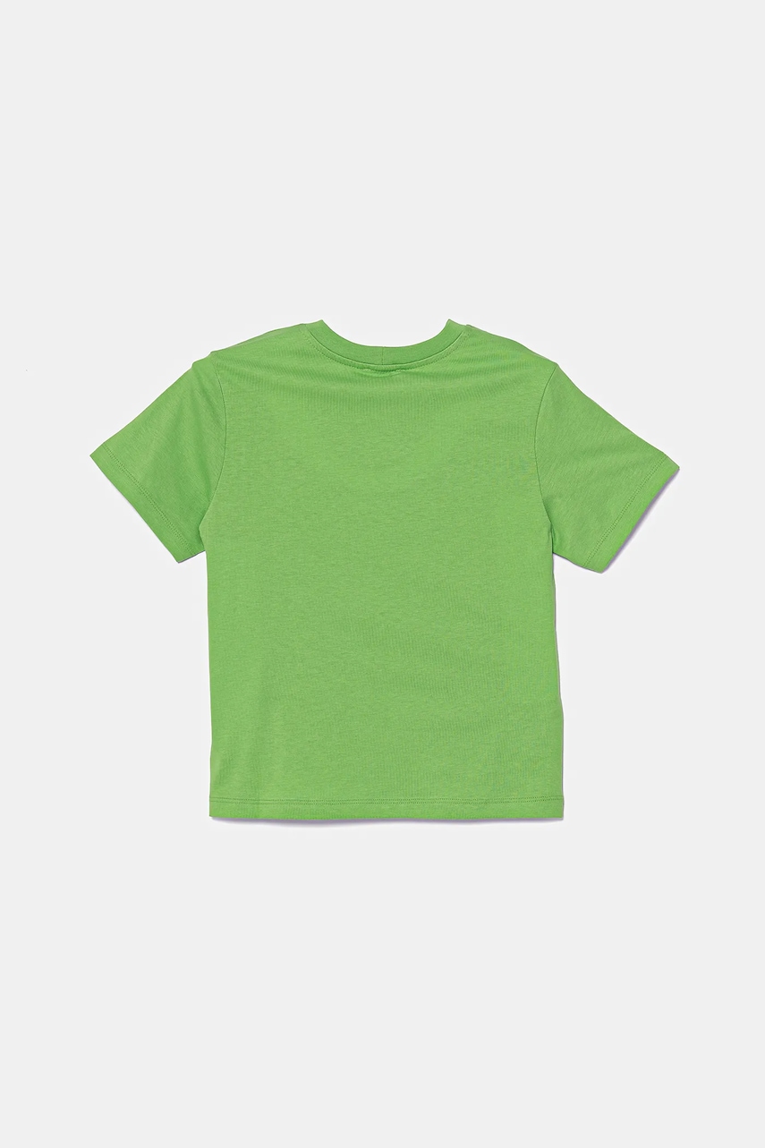 Детская хлопковая футболка United Colors of Benetton цвет зелёный с принтом 35RYG10I7 Детская хлопковая футболка United Colors of Benetton цвет зелёный с принтом 35RYG10I7