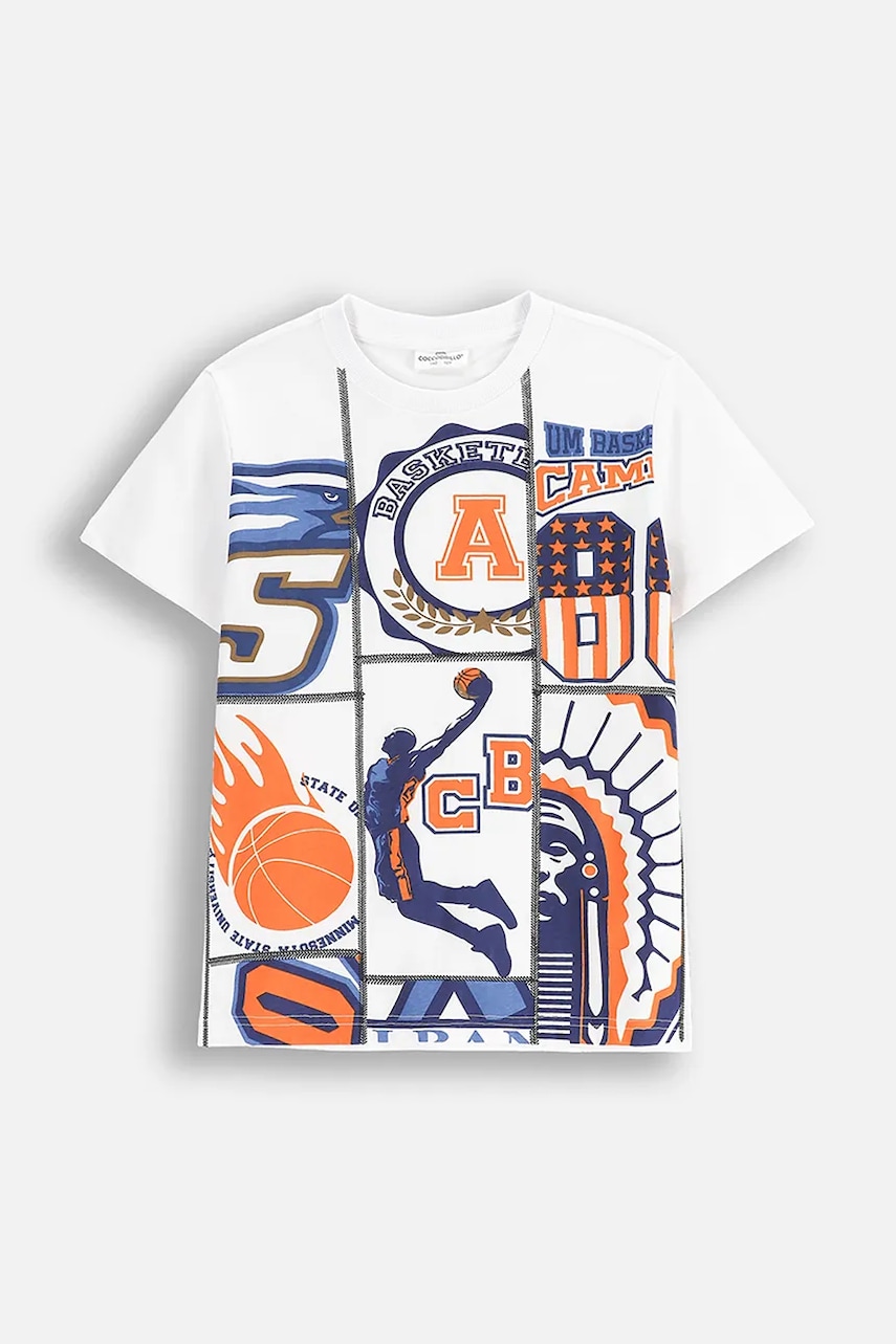 Coccodrillo tricou de bumbac pentru copii culoarea alb, cu imprimeu, EVERYDAY BOY Coccodrillo tricou de bumbac pentru copii culoarea alb, cu imprimeu, EVERYDAY BOY