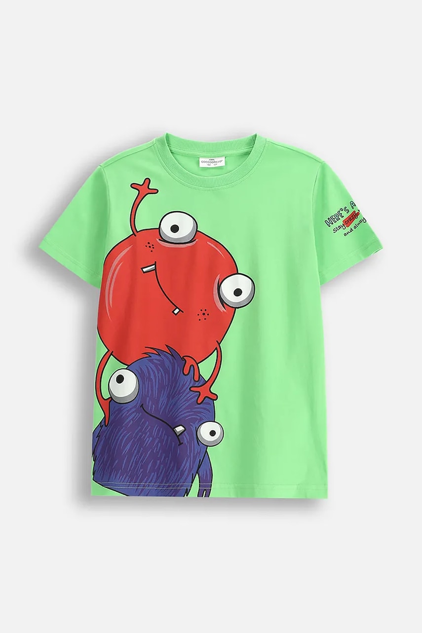 Coccodrillo tricou de bumbac pentru copii culoarea verde, cu imprimeu, EVERYDAY BOY