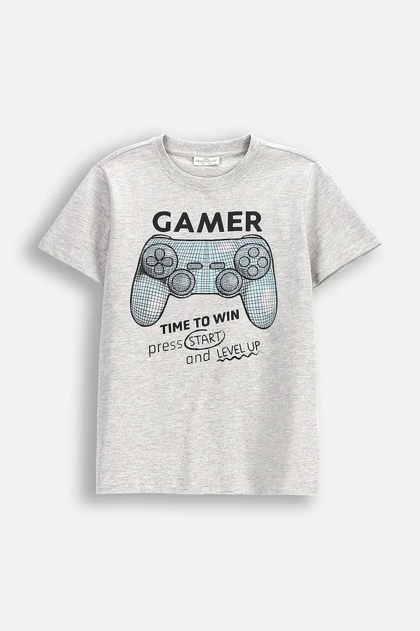 Coccodrillo tricou copii culoarea gri, cu imprimeu, EVERYDAY BOY Coccodrillo tricou copii culoarea gri, cu imprimeu, EVERYDAY BOY