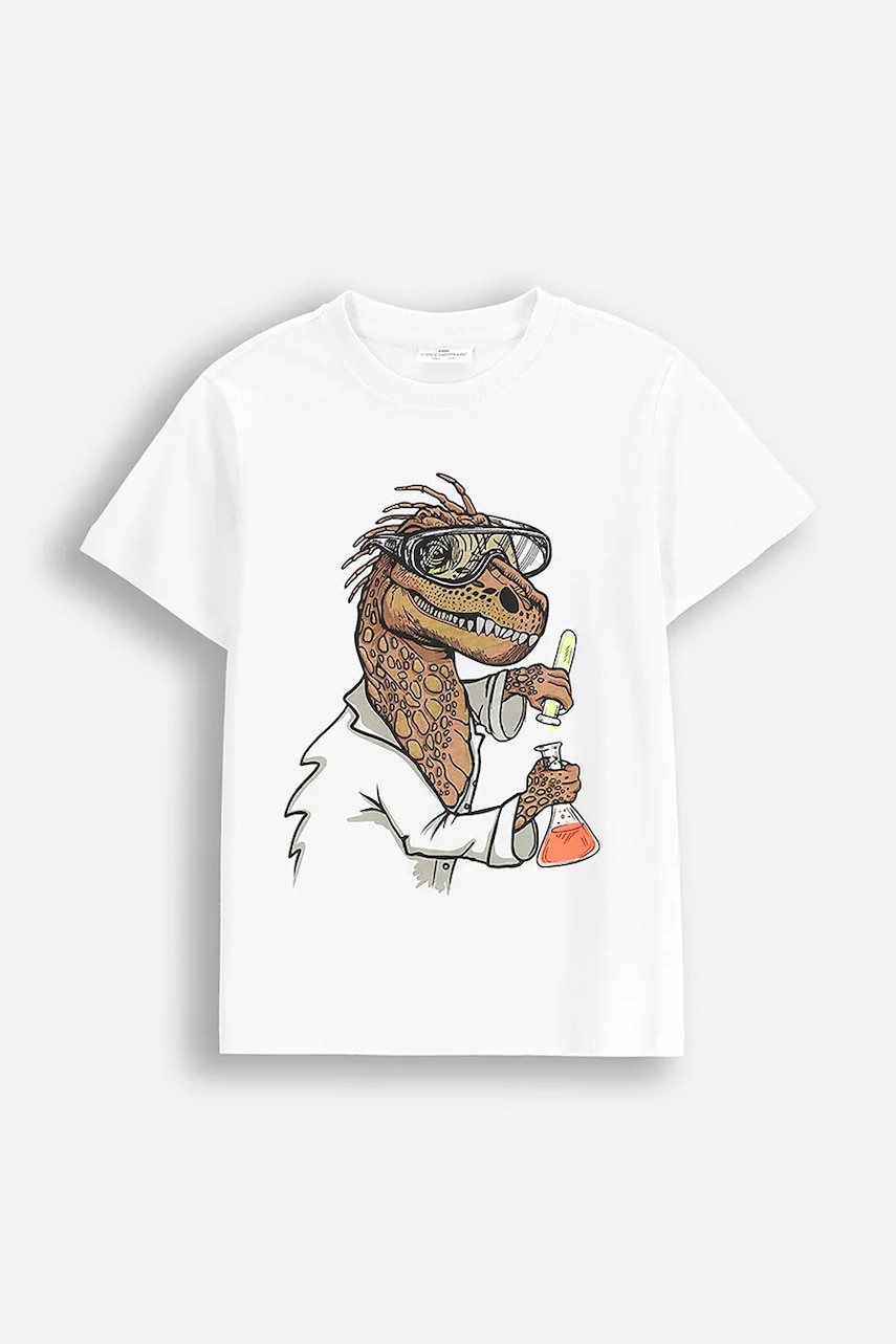 Coccodrillo tricou de bumbac pentru copii culoarea alb, cu imprimeu, EVERYDAY BOY Coccodrillo tricou de bumbac pentru copii culoarea alb, cu imprimeu, EVERYDAY BOY
