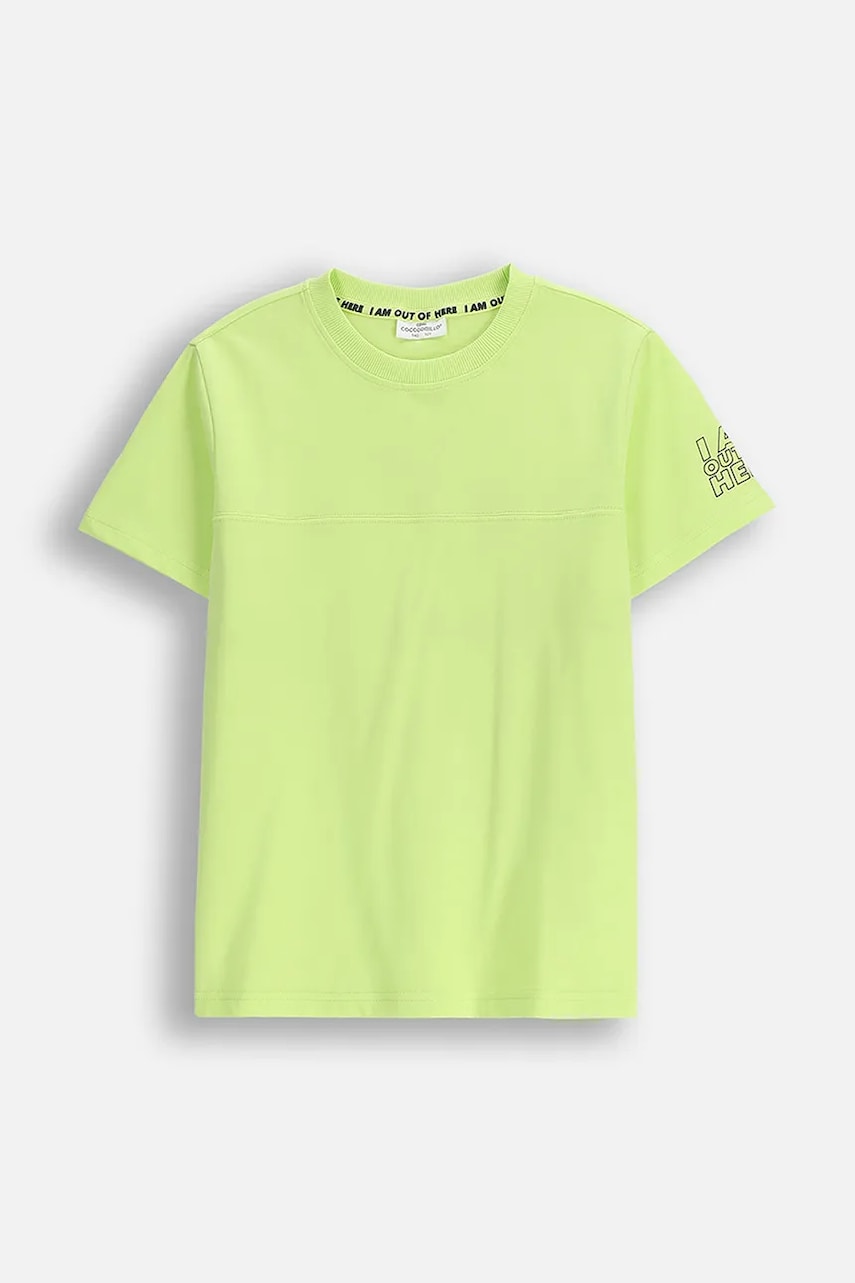 Coccodrillo tricou de bumbac pentru copii culoarea verde, cu imprimeu, COSMIC RAVE BOY JUNIOR Coccodrillo tricou de bumbac pentru copii culoarea verde, cu imprimeu, COSMIC RAVE BOY JUNIOR