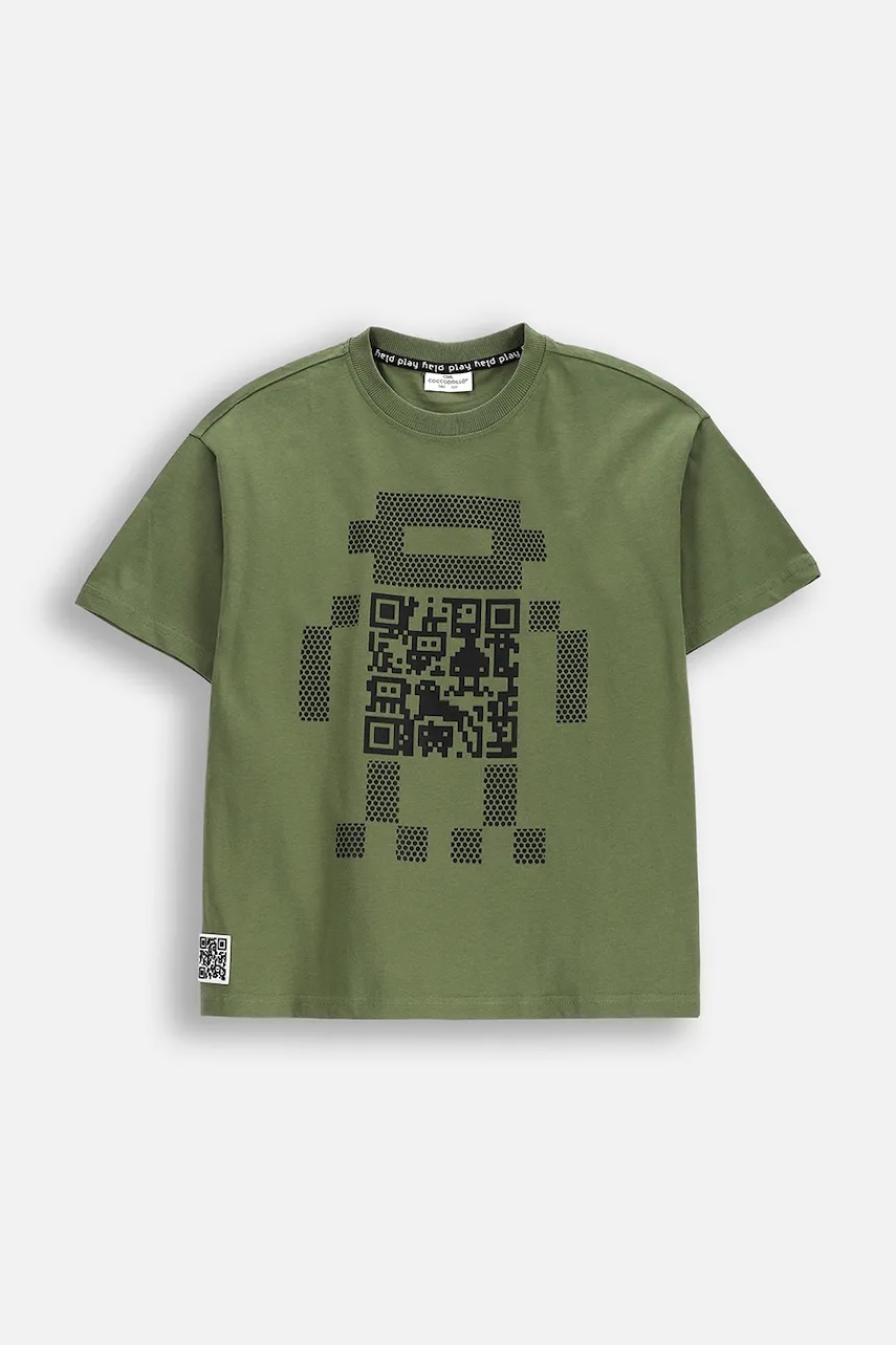 Coccodrillo tricou de bumbac pentru copii culoarea verde, cu imprimeu, GAMER BOY JUNIOR