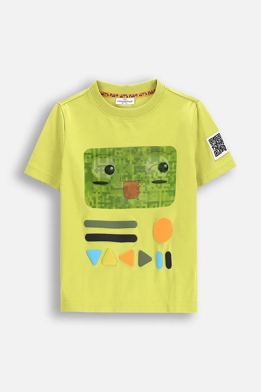 Coccodrillo tricou de bumbac pentru copii culoarea verde, cu imprimeu, GAMER BOY KIDS Coccodrillo tricou de bumbac pentru copii culoarea verde, cu imprimeu, GAMER BOY KIDS