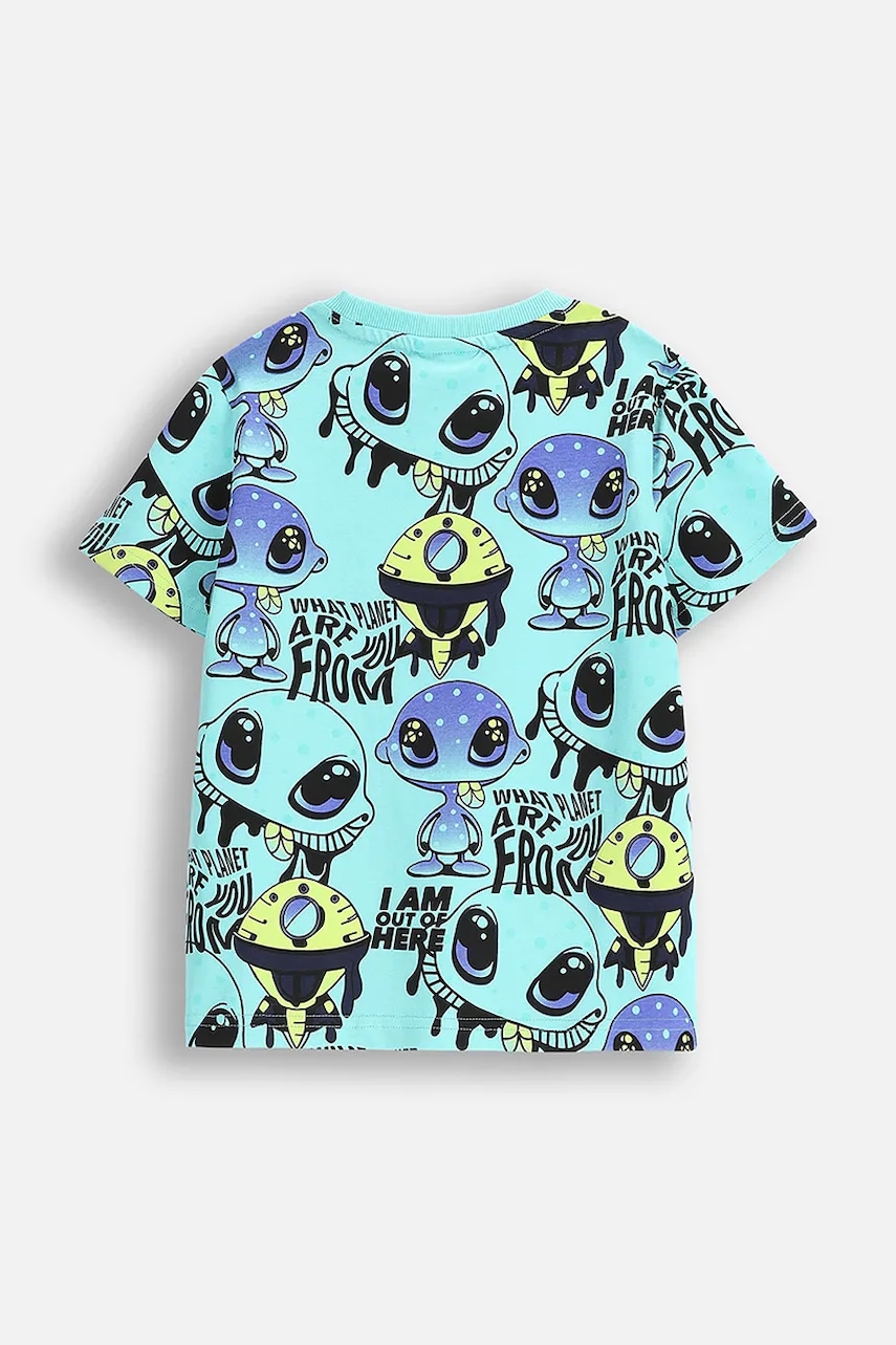 Футболка Coccodrillo цвет бирюзовый с принтом COSMIC RAVE BOY KIDS Футболка Coccodrillo цвет бирюзовый с принтом COSMIC RAVE BOY KIDS