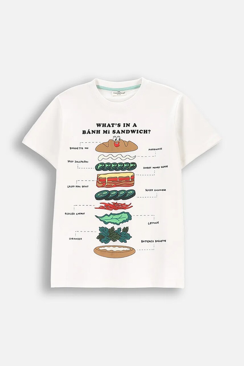 Coccodrillo tricou de bumbac pentru copii culoarea alb, cu imprimeu, EVERYDAY BOY