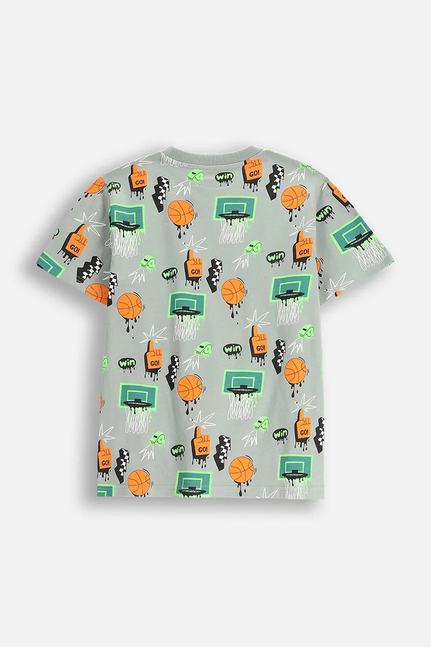 Детская хлопковая футболка Coccodrillo цвет зелёный узор EVERYDAY BOY Детская хлопковая футболка Coccodrillo цвет зелёный узор EVERYDAY BOY