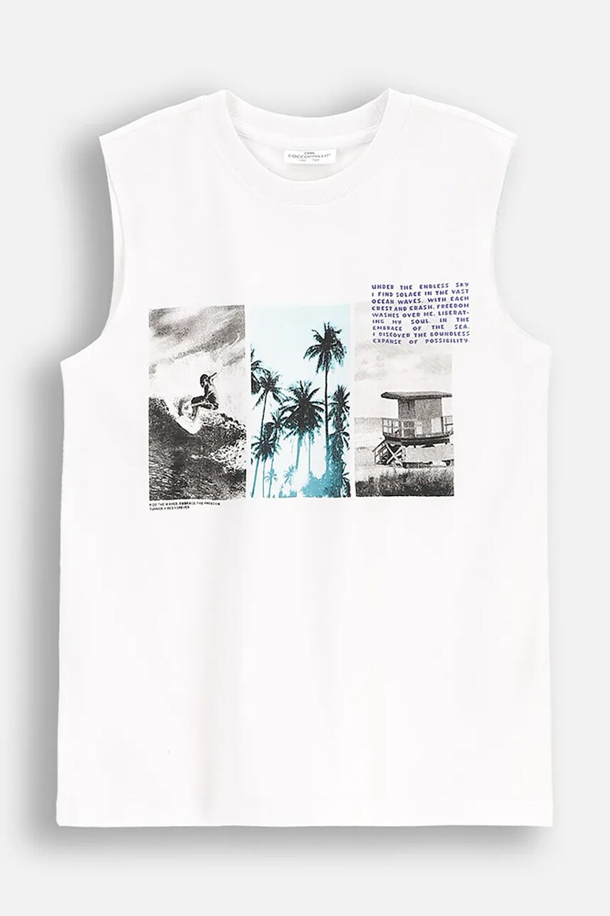 Coccodrillo tricou de bumbac pentru copii culoarea alb, cu imprimeu, EVERYDAY BOY