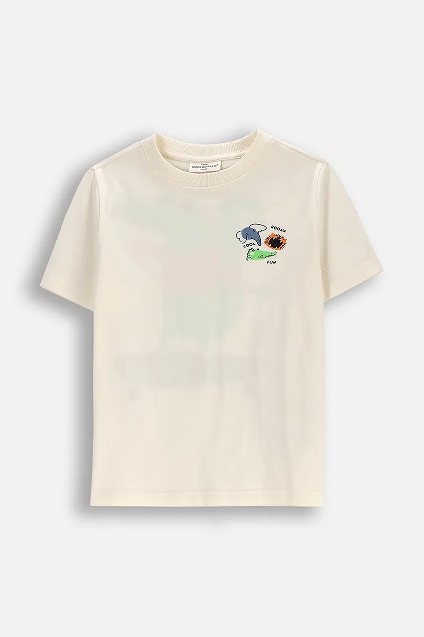 Coccodrillo tricou de bumbac pentru copii culoarea bej, cu imprimeu, EVERYDAY BOY