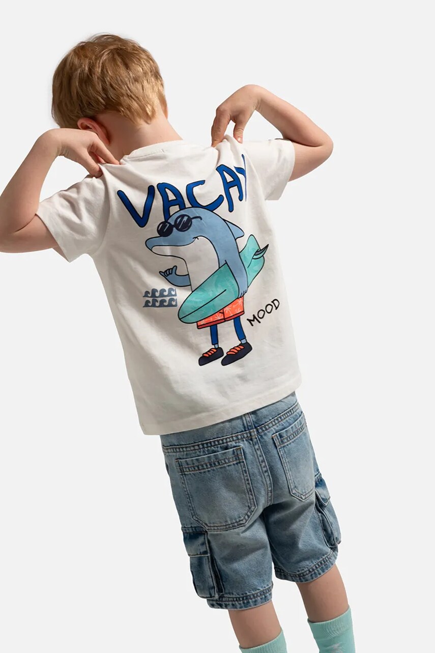 Coccodrillo tricou de bumbac pentru copii culoarea bej, cu imprimeu, HOLIDAY SPLASH BOY KIDS