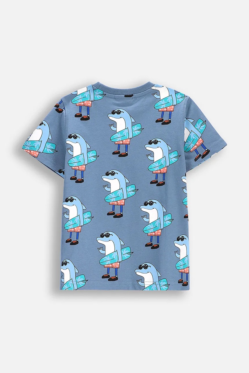 Детская хлопковая футболка Coccodrillo узор HOLIDAY SPLASH BOY KIDS