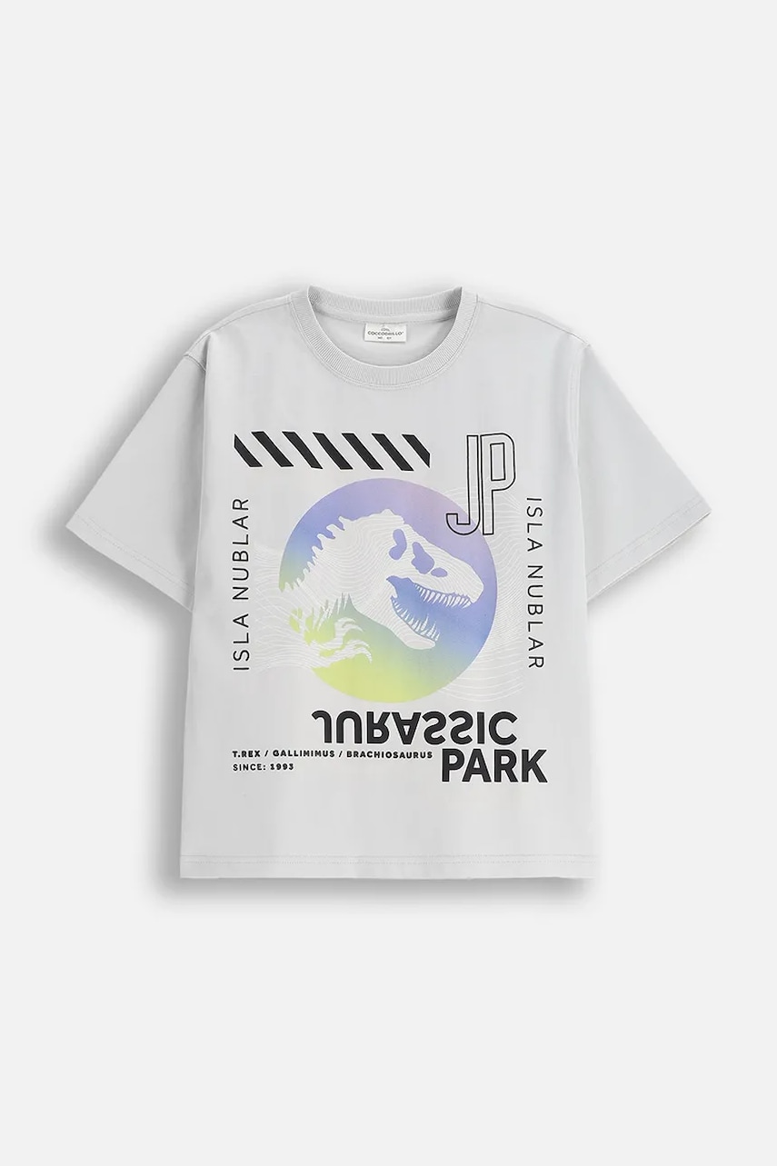 Coccodrillo tricou de bumbac pentru copii culoarea gri, cu imprimeu, LICENCE BOY