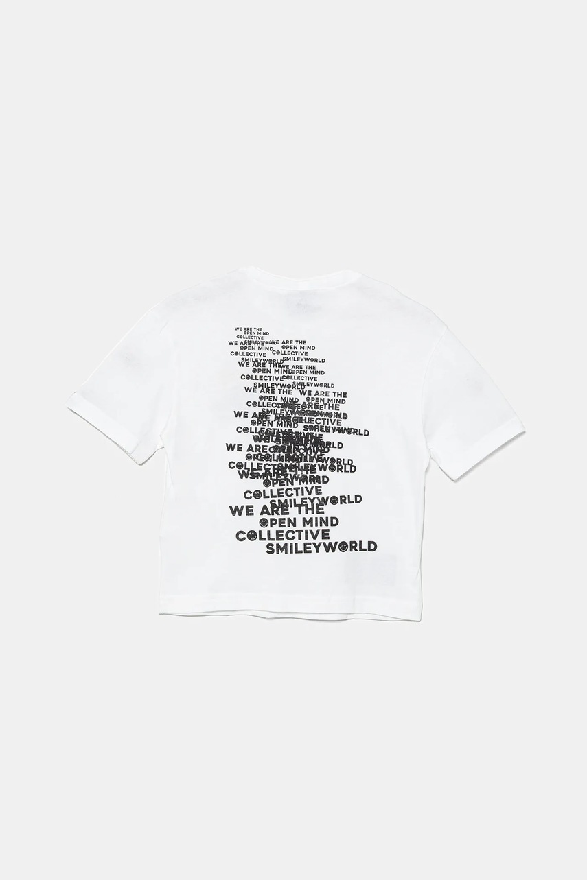 Детская хлопковая футболка United Colors of Benetton цвет белый с принтом 3I1XC10NR Детская хлопковая футболка United Colors of Benetton цвет белый с принтом 3I1XC10NR