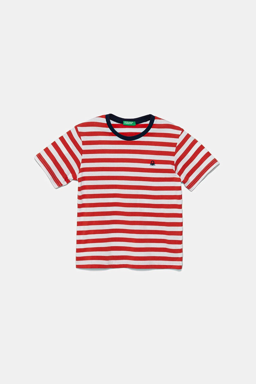 United Colors of Benetton tricou de bumbac pentru copii culoarea rosu, cu imprimeu, 3FHXG10HR