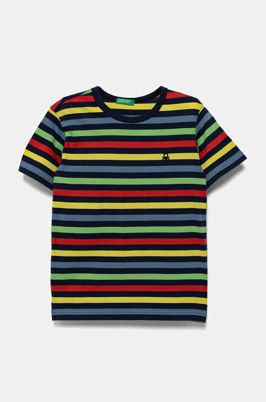 United Colors of Benetton tricou de bumbac pentru copii culoarea galben, cu imprimeu, 3FHXC10MW