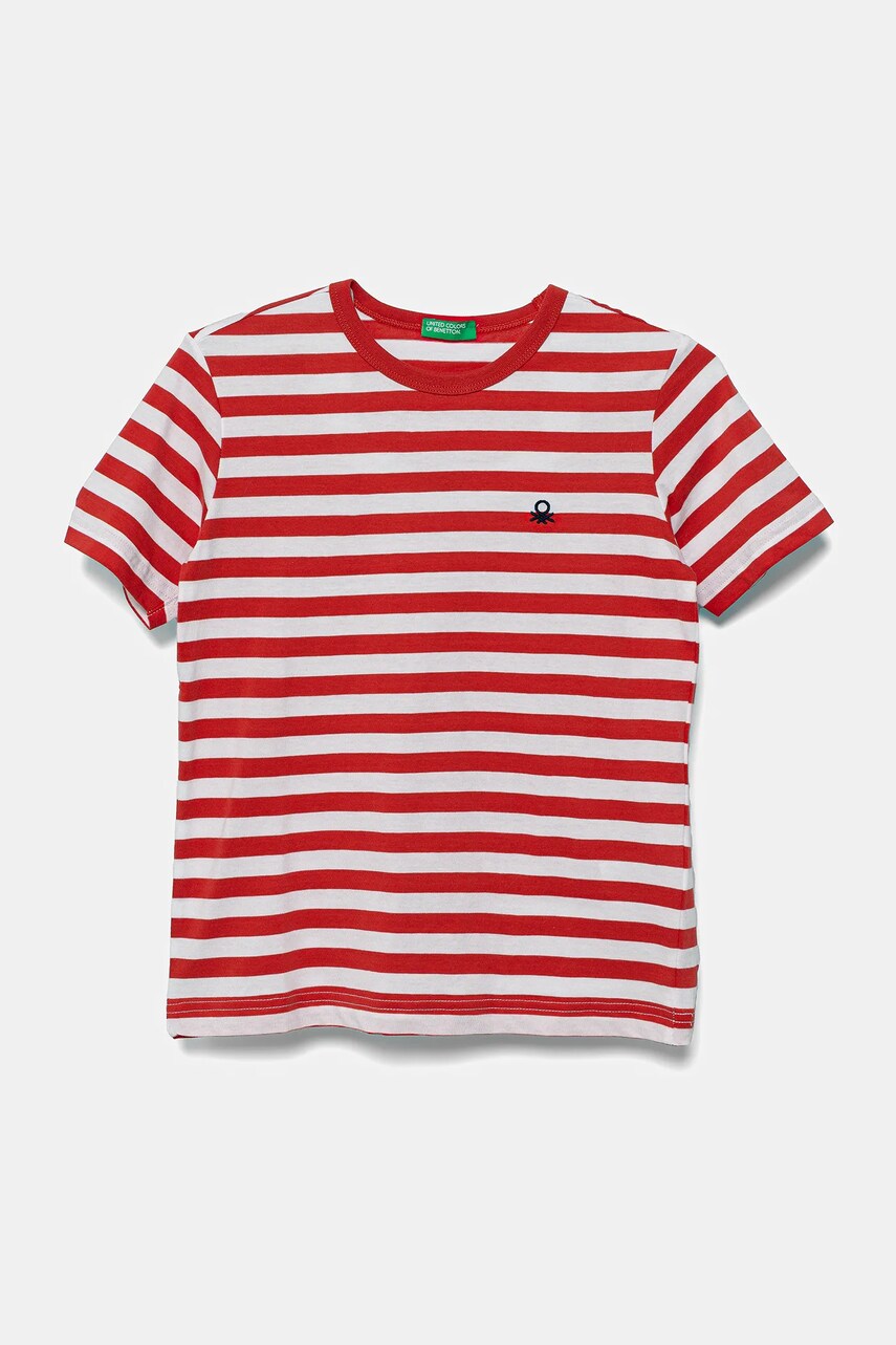 United Colors of Benetton tricou de bumbac pentru copii culoarea rosu, cu imprimeu, 3FHXC10MW