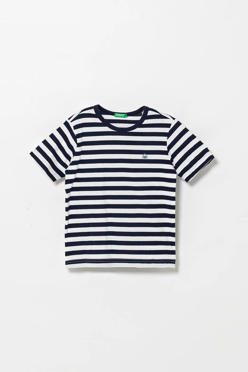 United Colors of Benetton tricou de bumbac pentru copii culoarea bleumarin, cu imprimeu, 3FHXC10MW