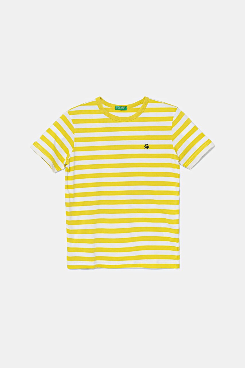 United Colors of Benetton tricou de bumbac pentru copii culoarea verde, cu imprimeu, 3FHXC10MW