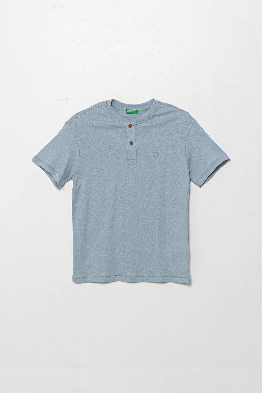 United Colors of Benetton tricou din amestec de in pentru copii uni, 3F4JC10NN