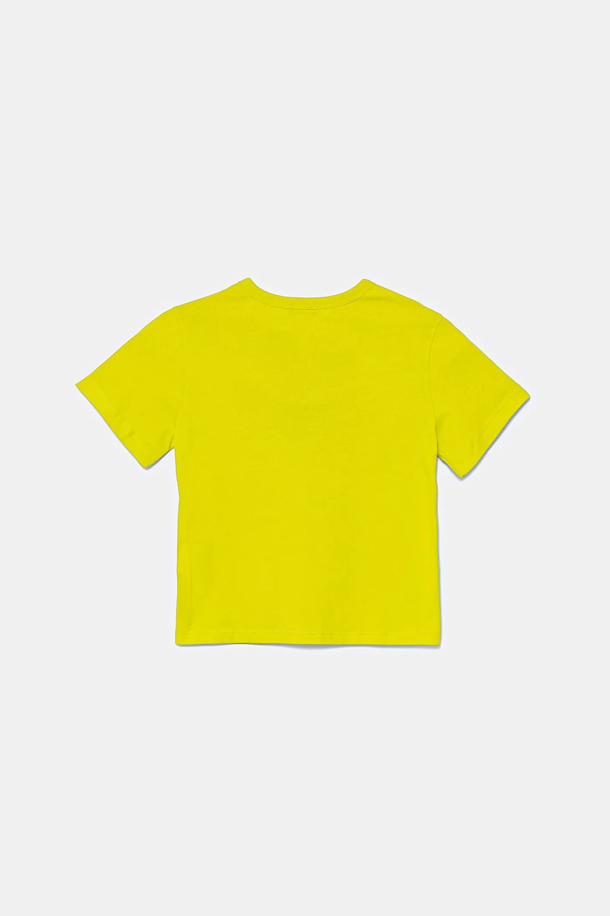 Детская хлопковая футболка United Colors of Benetton цвет зелёный с принтом 3JERG10JQ Детская хлопковая футболка United Colors of Benetton цвет зелёный с принтом 3JERG10JQ