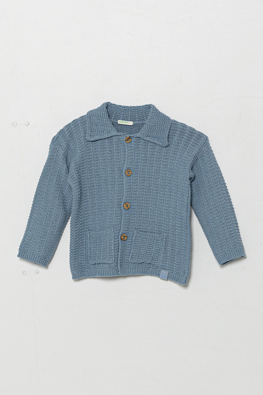 Levně Dětský kardigan United Colors of Benetton modrá barva, 1236A5011