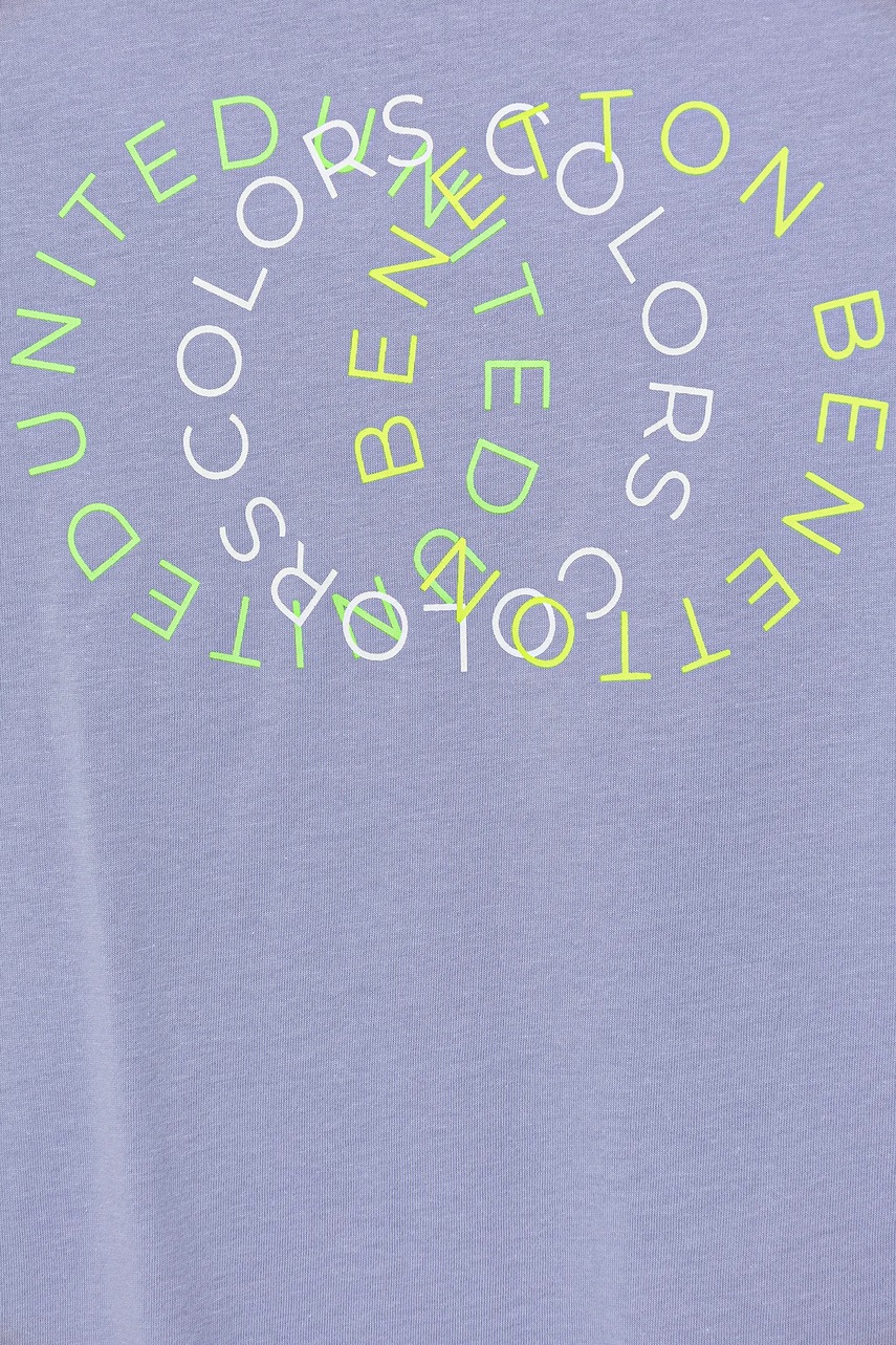 Детская хлопковая футболка United Colors of Benetton цвет фиолетовый с принтом 3I1XC10OO Детская хлопковая футболка United Colors of Benetton цвет фиолетовый с принтом 3I1XC10OO