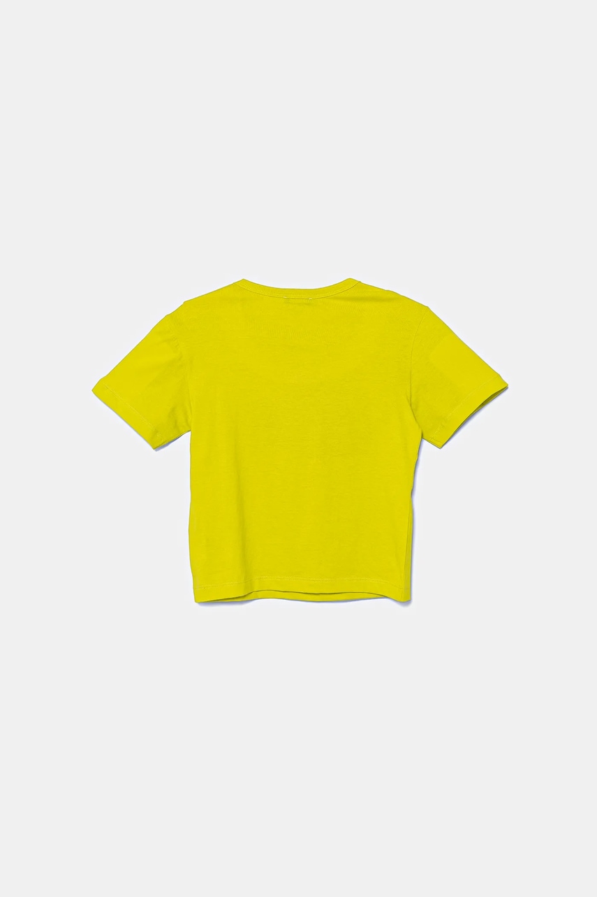 Детская хлопковая футболка United Colors of Benetton цвет зелёный с принтом 3I1XG10JL Детская хлопковая футболка United Colors of Benetton цвет зелёный с принтом 3I1XG10JL