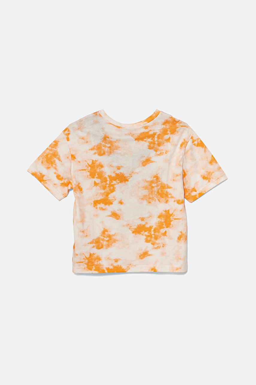 Детская хлопковая футболка United Colors of Benetton цвет оранжевый узор 3ORKC10P3 Детская хлопковая футболка United Colors of Benetton цвет оранжевый узор 3ORKC10P3