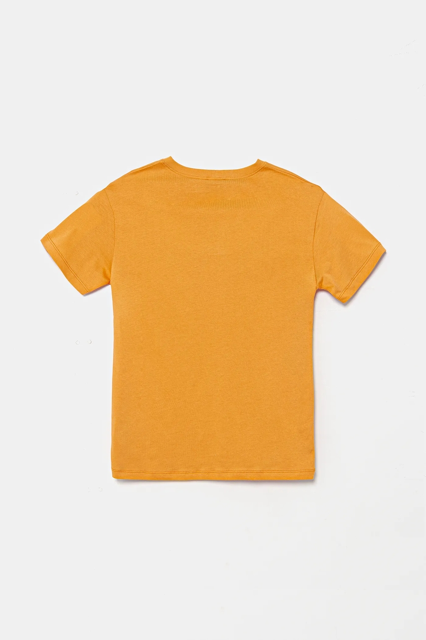 Детская хлопковая футболка United Colors of Benetton цвет оранжевый с принтом 3I1XC10P7 Детская хлопковая футболка United Colors of Benetton цвет оранжевый с принтом 3I1XC10P7