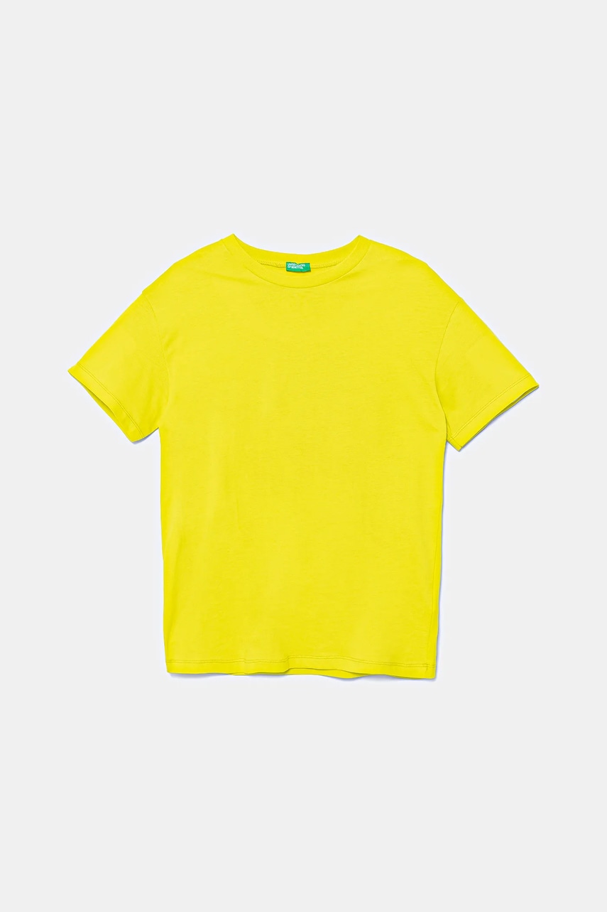 Dětské bavlněné tričko United Colors of Benetton zelená barva, s potiskem, 3I1XC10P7