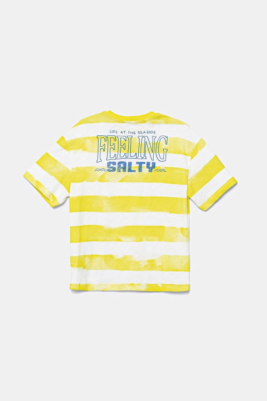 Детская хлопковая футболка United Colors of Benetton цвет зелёный узор 3SL3C10P5 Детская хлопковая футболка United Colors of Benetton цвет зелёный узор 3SL3C10P5