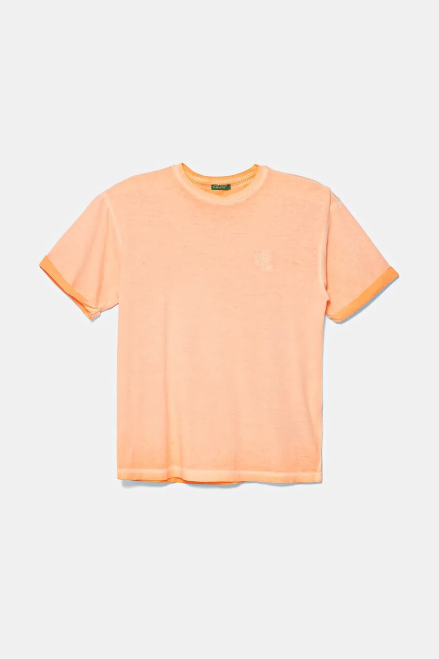 United Colors of Benetton tricou de bumbac pentru copii culoarea portocaliu, melanj, 3085C10P9