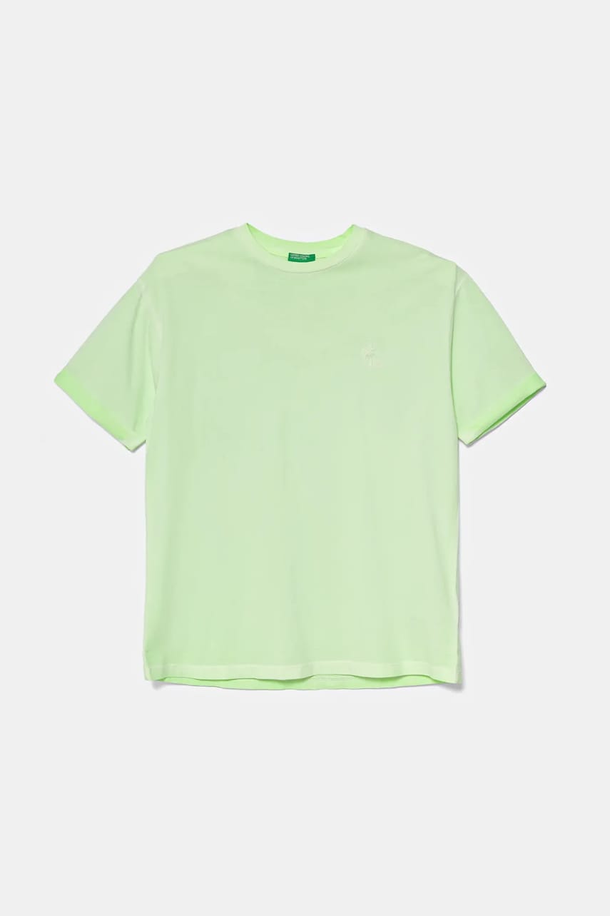United Colors of Benetton tricou de bumbac pentru copii culoarea verde, melanj, 3085C10P9