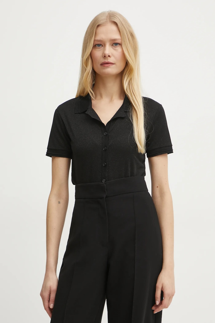 Levně Polo tričko Patrizia Pepe černá barva, 8K0279 K128