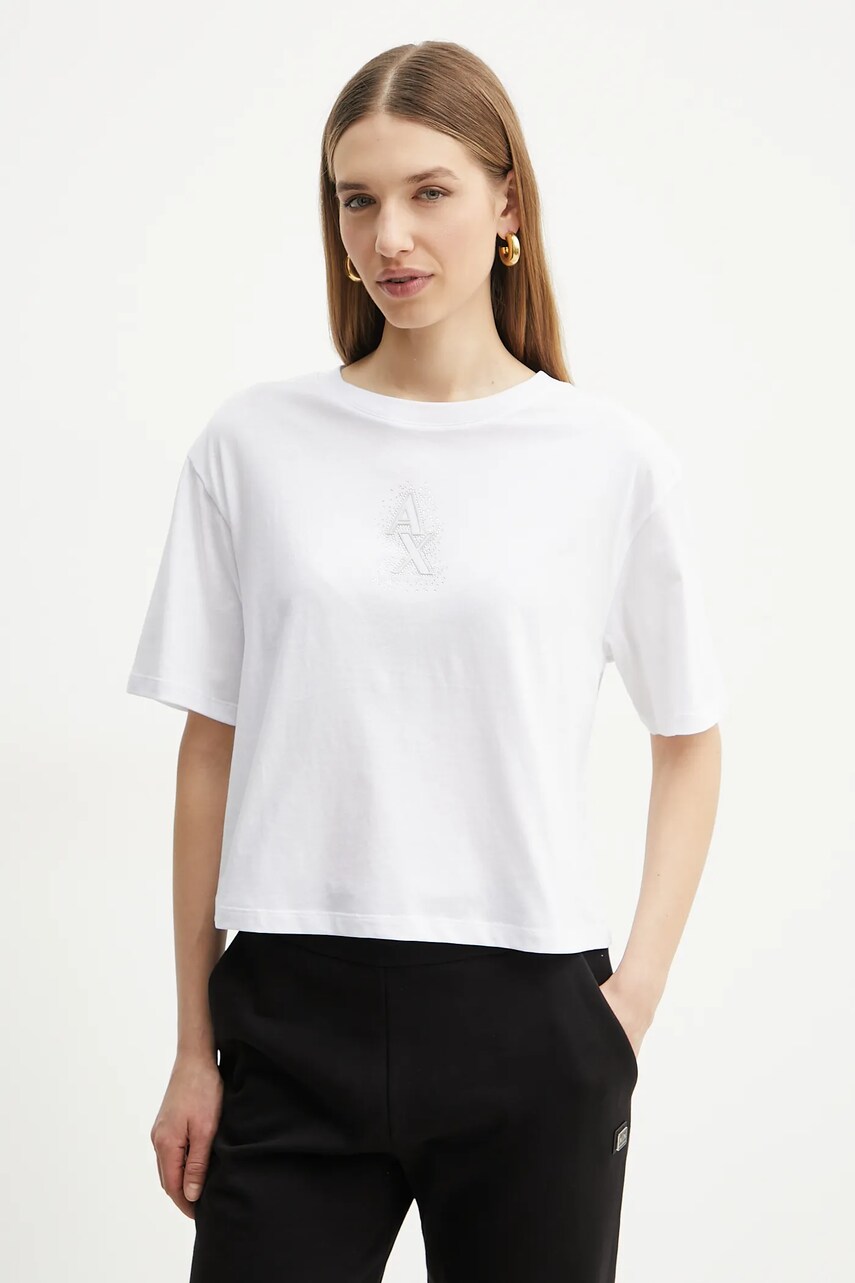 Levně Bavlněné tričko Armani Exchange bílá barva, XW000102 AF10359