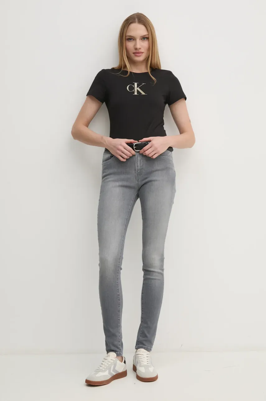 Хлопковая футболка Calvin Klein Jeans женская цвет чёрный J20J224982 Хлопковая футболка Calvin Klein Jeans женская цвет чёрный J20J224982