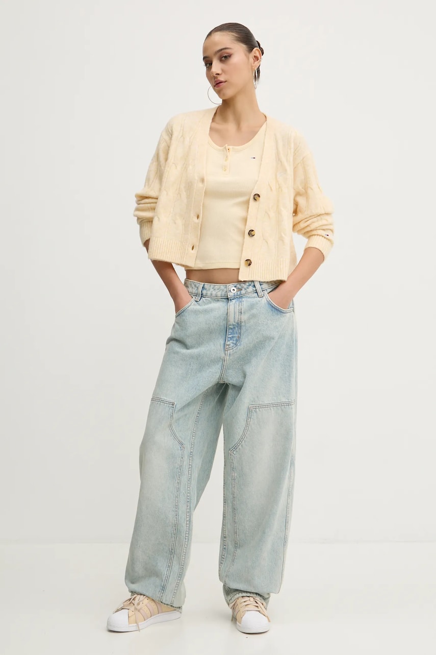 Топ Tommy Jeans женский цвет жёлтый DW0DW19492 Топ Tommy Jeans женский цвет жёлтый DW0DW19492