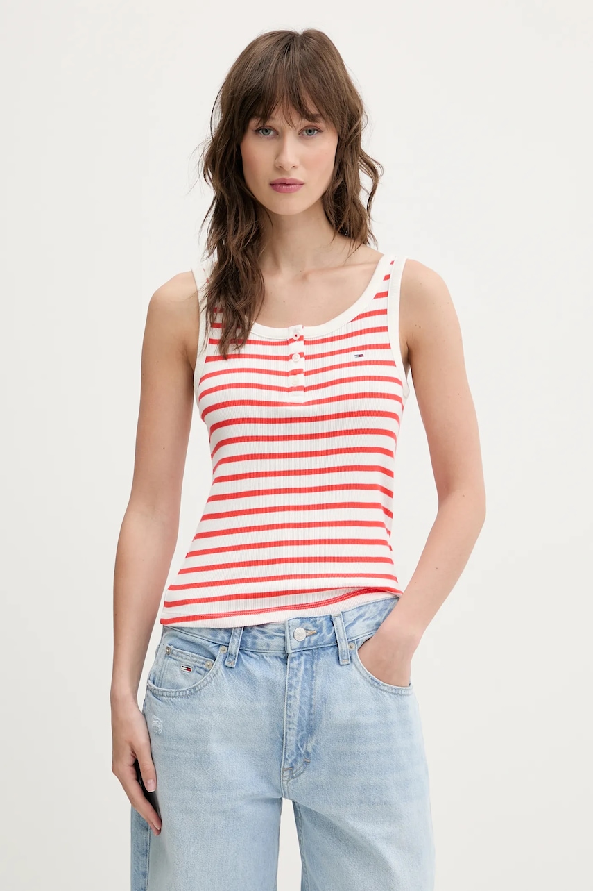 Tommy Jeans top femei, culoarea rosu, DW0DW19492