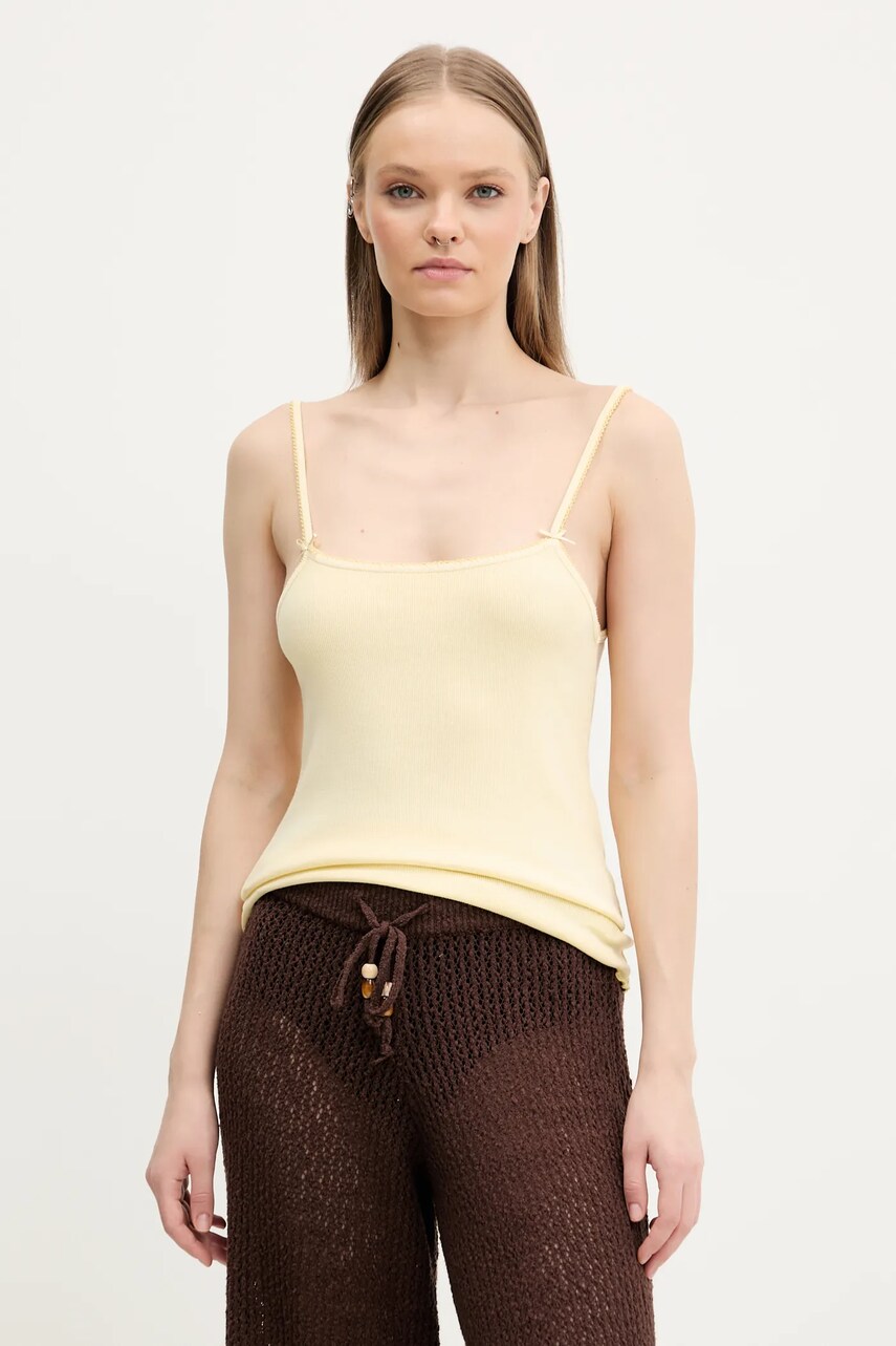 Levně Top Tommy Jeans žlutá barva, DW0DW19505