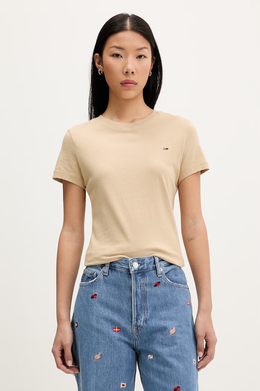 Tommy Jeans basic t-shirt γυναικείος βαμβακερός