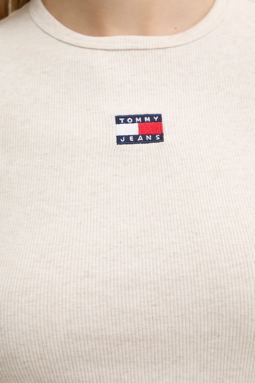 Футболка Tommy Jeans жіноча колір бежевий DW0DW20463 
