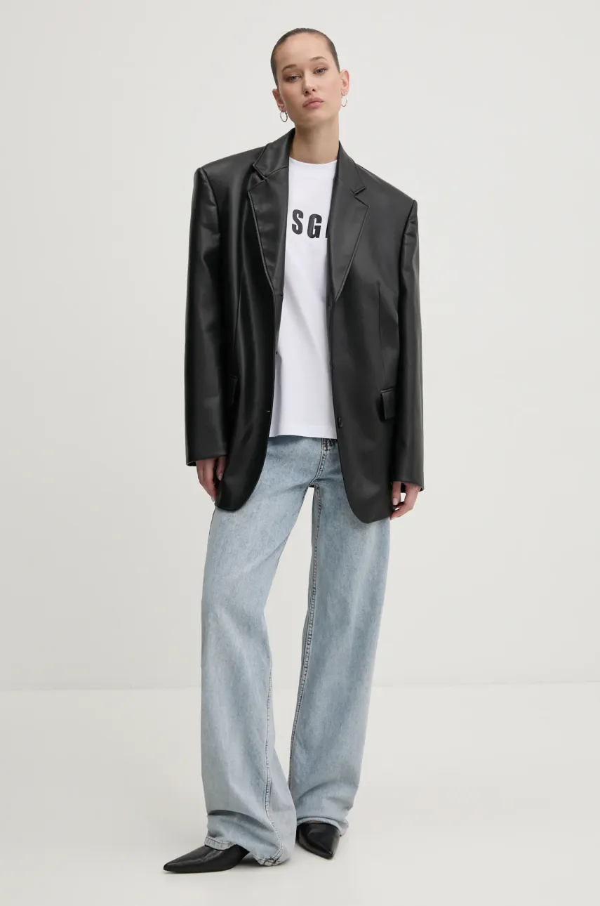 Хлопковая футболка MSGM женская цвет белый 3841MDM92.257002 Хлопковая футболка MSGM женская цвет белый 3841MDM92.257002