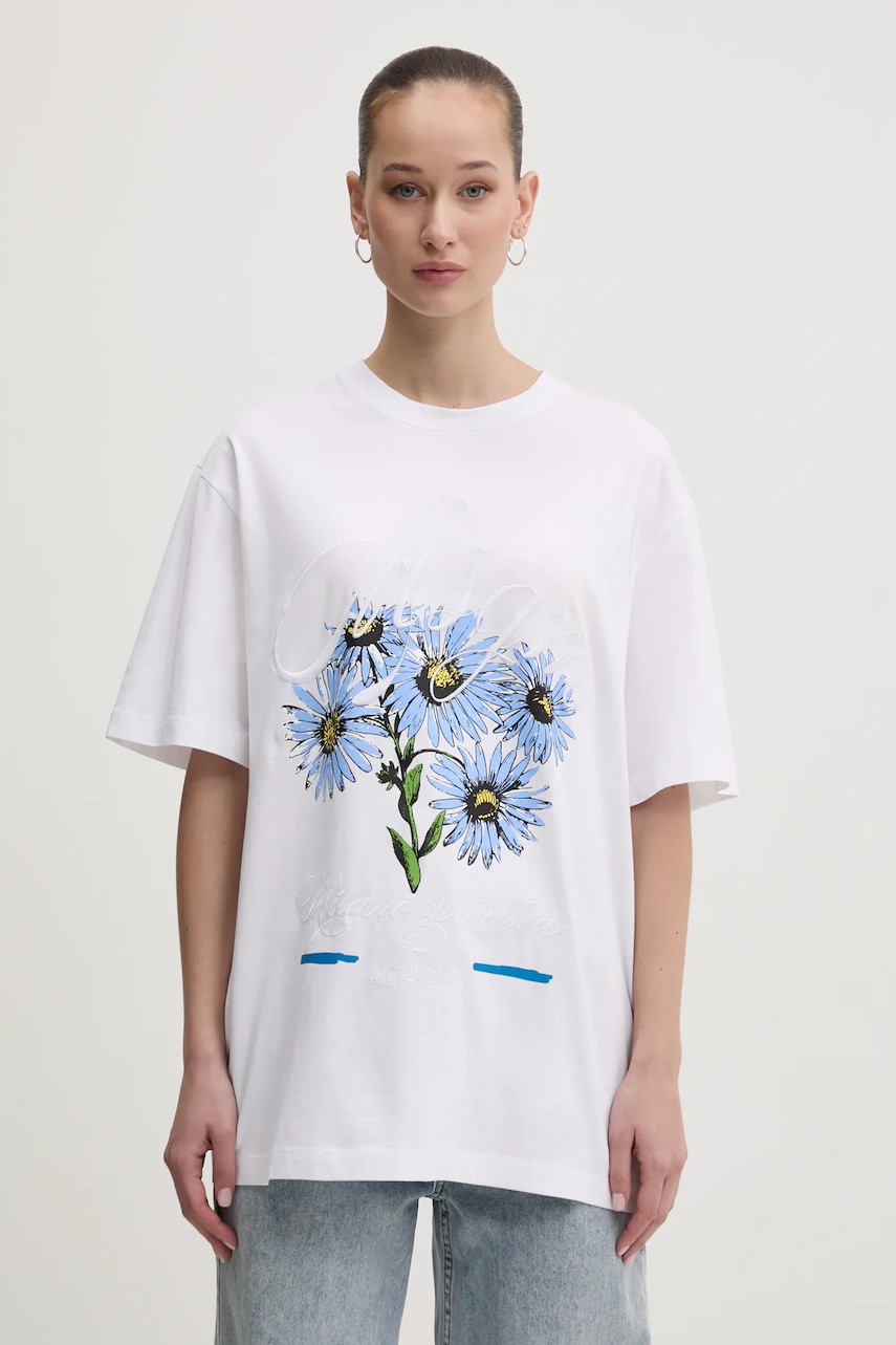 Levně Bavlněné tričko MSGM bílá barva, 3841MDM133.257269