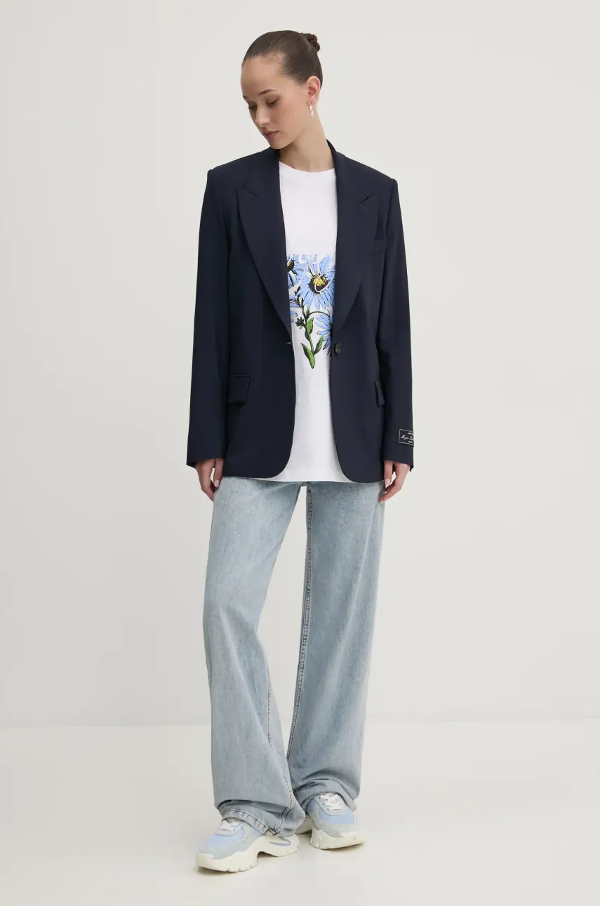 Хлопковая футболка MSGM женская цвет белый 3841MDM133.257269 Хлопковая футболка MSGM женская цвет белый 3841MDM133.257269