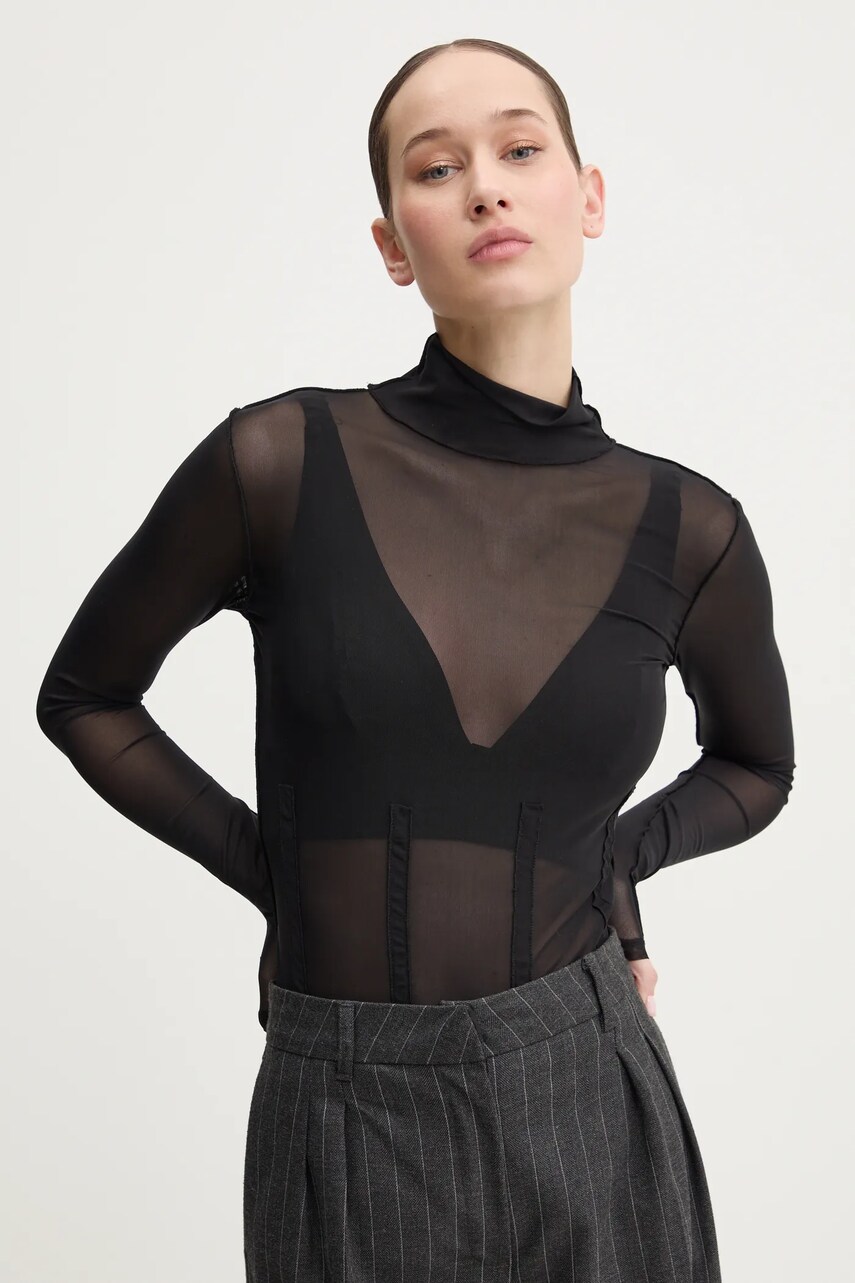 HUGO longsleeve femei, culoarea negru, cu turtleneck, 50534053