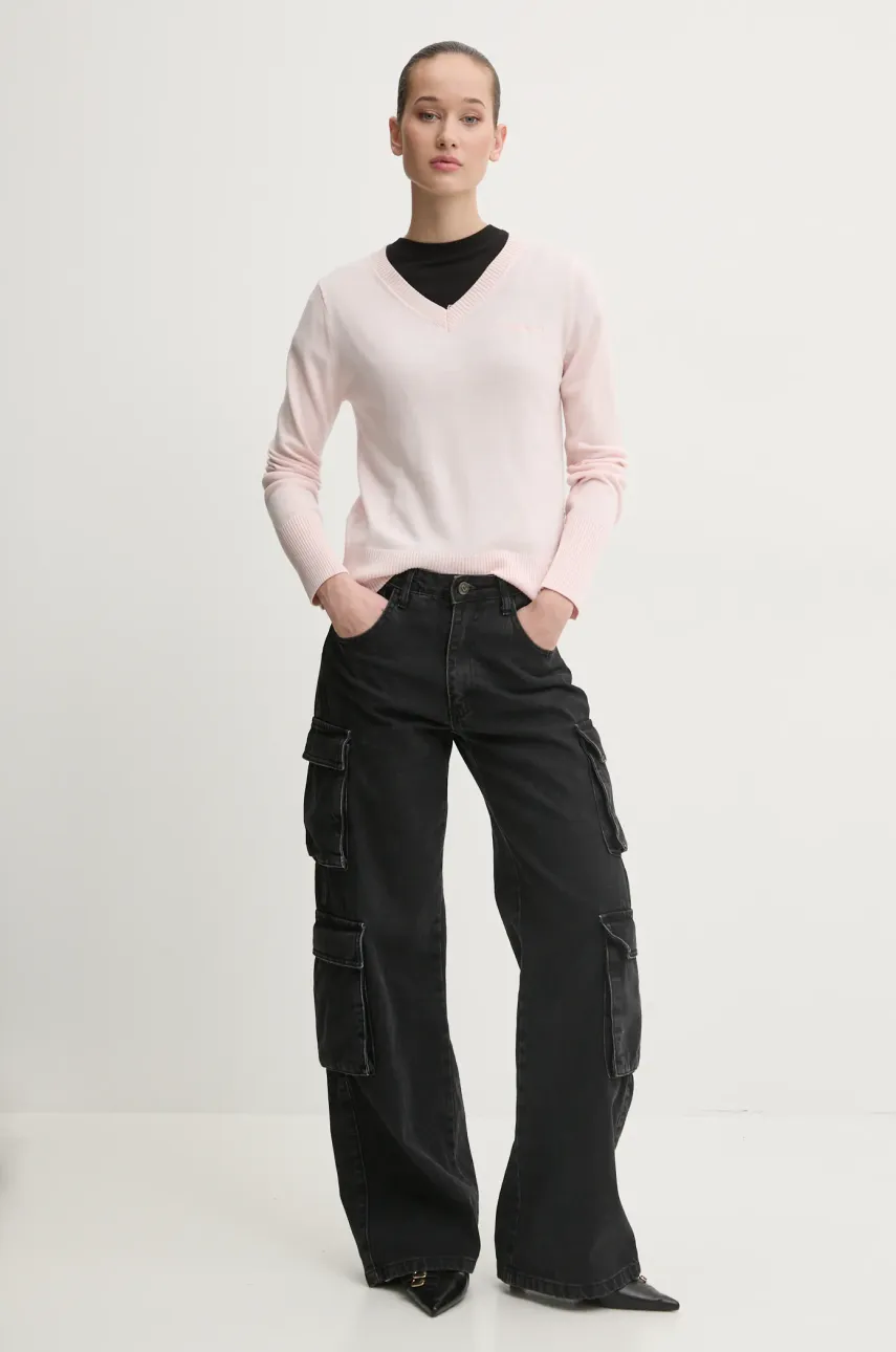 Хлопковая футболка Guess Jeans женская цвет чёрный W5RI41 K8HM0 Хлопковая футболка Guess Jeans женская цвет чёрный W5RI41 K8HM0