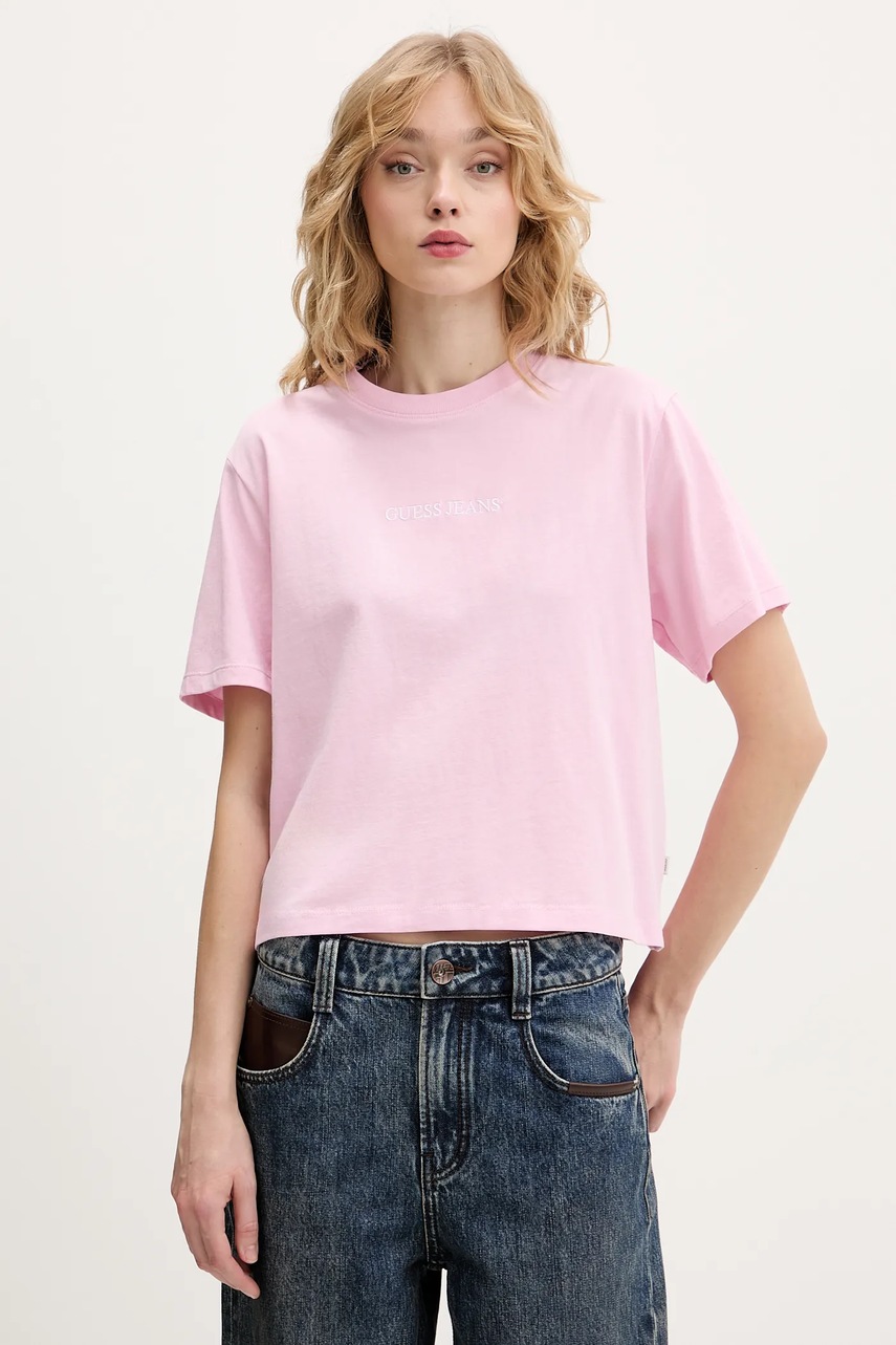 Βαμβακερό μπλουζάκι Guess Jeans