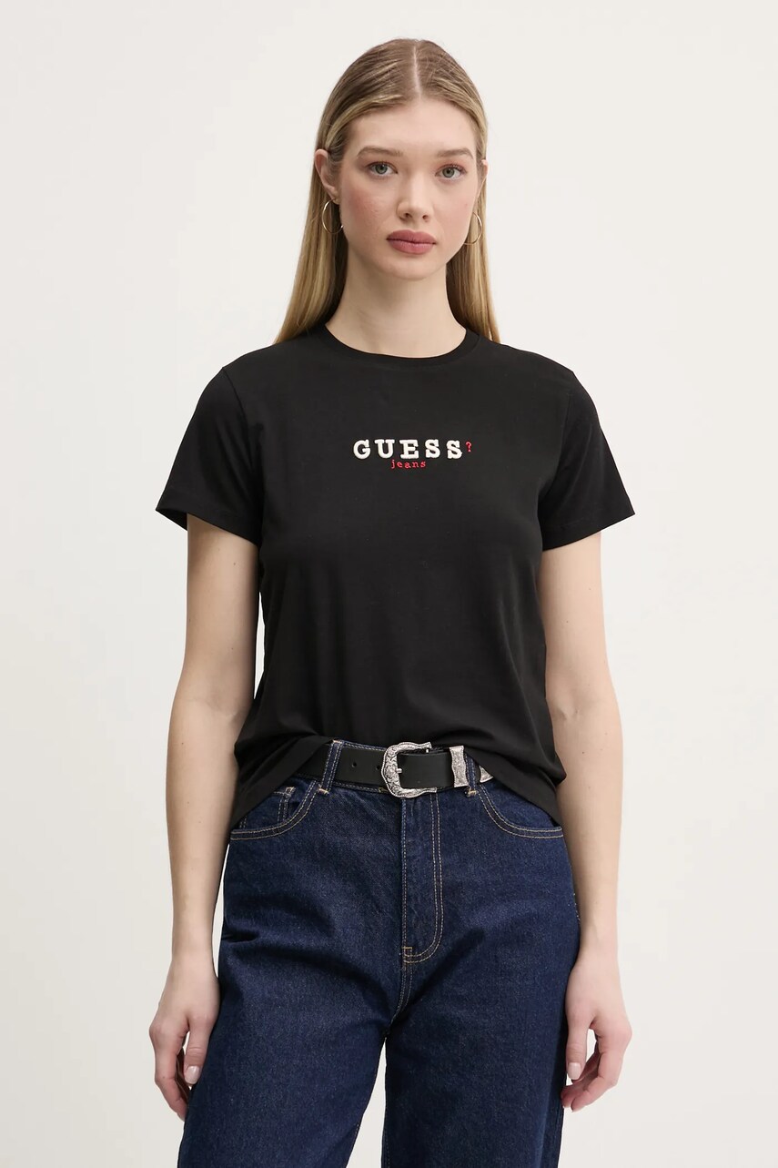 Levně Tričko Guess Jeans černá barva, W5RI54 J1314
