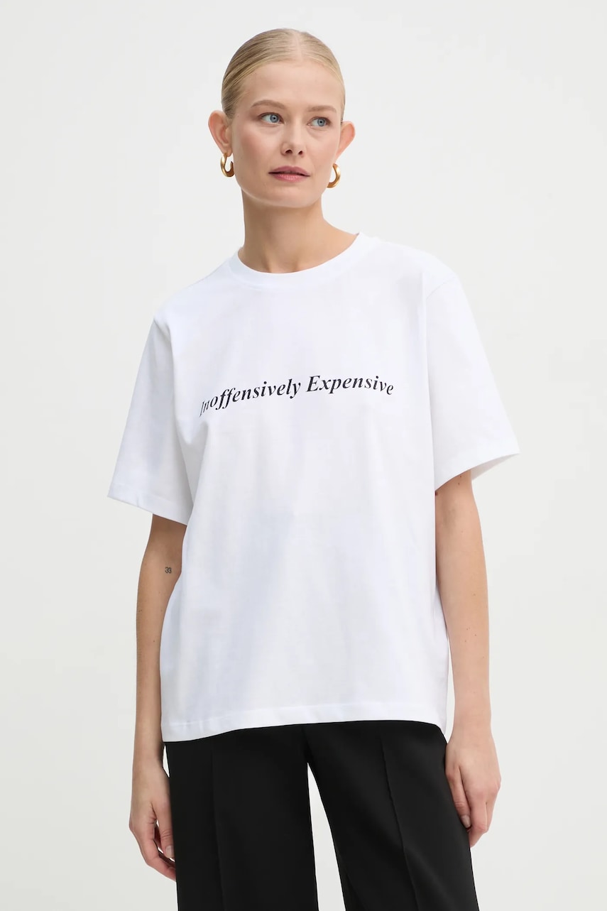 Victoria Beckham tricou din bumbac femei, culoarea alb, 1125JTS006356A