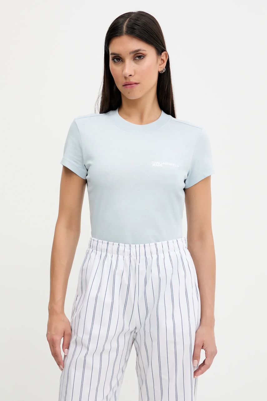 Karl Lagerfeld Jeans tricou din bumbac culoarea alb, A1W17004